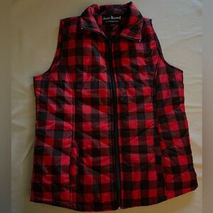 Jason Maxwell Outerwear Red Black Plaid Vest